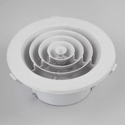 China Easy Installation Air Conditioner Round Cover Plastic Ceiling Vent Circular Diffuser With Butterfly Damper for sale