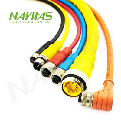 China Industry Circular Connector M8 / M12 Sensor Extension Cable Assemblies Overmolded for sale