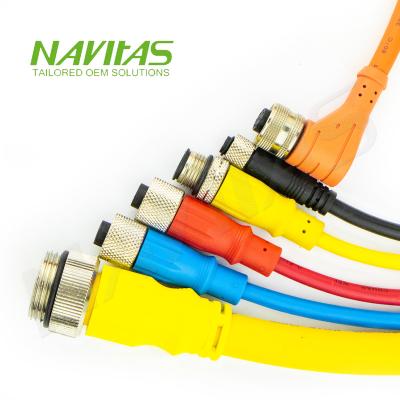 China Industry M8 M12 Circular Connector Industrial X-coding A-coding S-coding Male Female Cable Assembly for sale