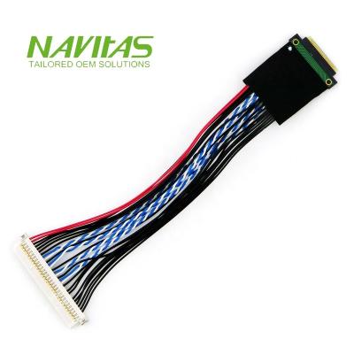 China Industry OEM ODM IPEX 20347 30pin 0.4mm to Hirose DF19 30pin 1mm Pitch LVDS Cable for sale