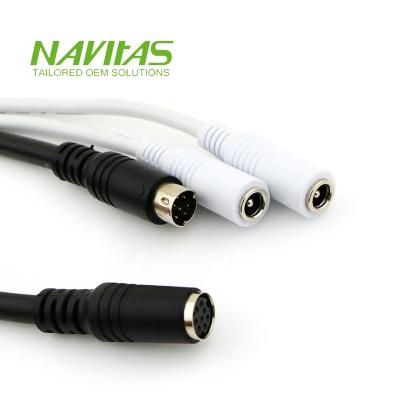 China COMPUTER Audio DC Jack 2.1mm 8 Pin Mini Din UL2464 22 Cable Assembly for sale