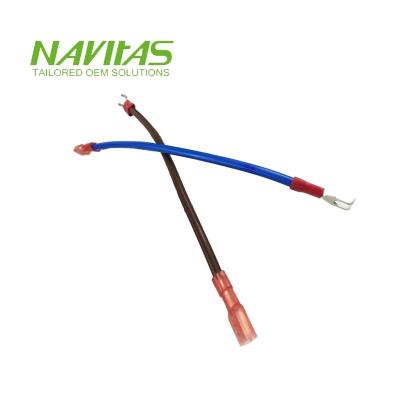 China SPADE / Fork Crimp Electronic Electrical Terminal 1.25 Cable Red Wiring Harness for sale