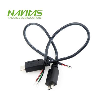 China USB 5 Male Connector Electronic Micro USB Pigtail Shield Cable for sale