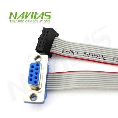 China Electronic D-Sub Connector to 10 Pin IDC Flat Ribbon Cable for sale