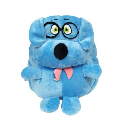 China Sale/Promotion Custom Soft Animal Plush Toy With Bag Wholesale Blue Stuffed Dog Bear Home Decoration/Gifts/Bags For Girls for sale