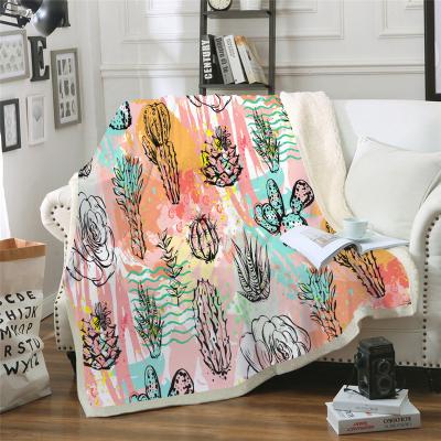 China Single Air Conditioning Throw Blanket Printed Warm Weighted Blankets For Beds Double Layer Thickened Soft Cozy Home for sale