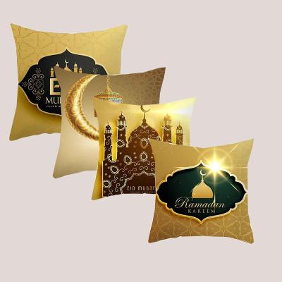 China Printing 4 Pcs Decorative Pillow Case Sofa Cushions Polyester Home Decor KD-0216 Pillow Case Cover Ramadan Cushion Covers 45*45cm for sale