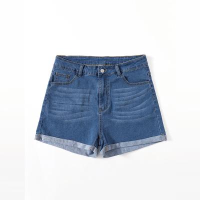 China Plus Size Womens Breathable Jeans Shorts Wholesale Cheap Price In Stock Basic Stretch Blue Breathable Zipper Mid Fly for sale