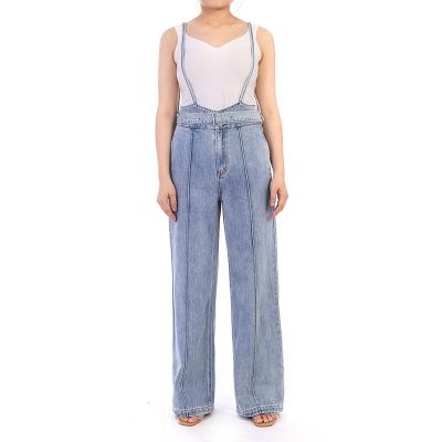 China OEM ODM Breathable Cotton Overall Breathable Women Denim Loose Wide Leg Casual Customized for sale