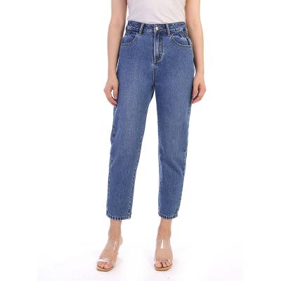 China New Fashion Breathable OEM ODM Crinkle Up Young Girls Harem High Waisted Viable Breathable Trendy Jeans Women Casual Pants For Ladies for sale