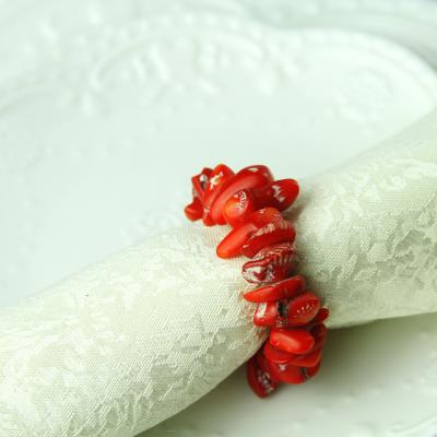 China Viable natural coral napkin rings wedding table decoration for sale