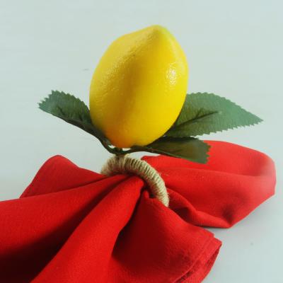 China Viable artificial lemon napkin ring napkin decoration napkin holder for wedding for sale