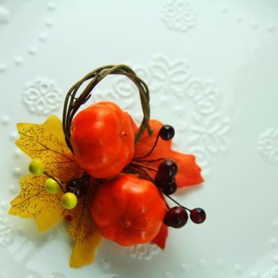 China Sustainable Pumpkin Napkin Ring Napkin Wedding Table Decoration Napkin Holder for sale