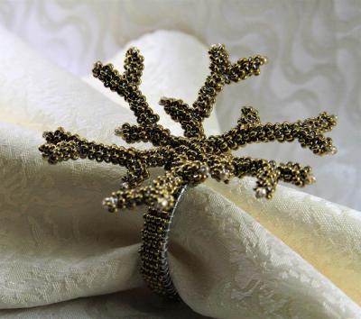 China Viable glass beaded coral napkin ring for wedding free shipping, napkin holder design the latest for sale