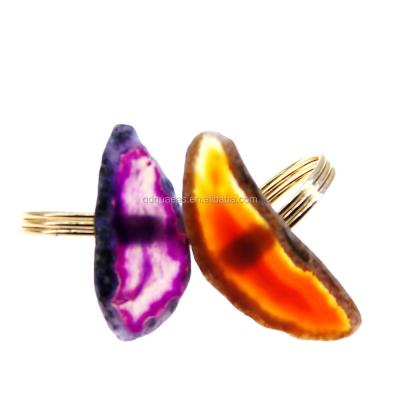 China Viable multi color agate napkin ring made of natual stone napkin holder 4cm for sale