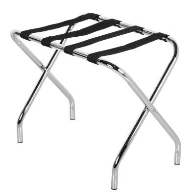 China Chrome Folding Metal Tubular Luggage Case Hotel Display Stand for sale