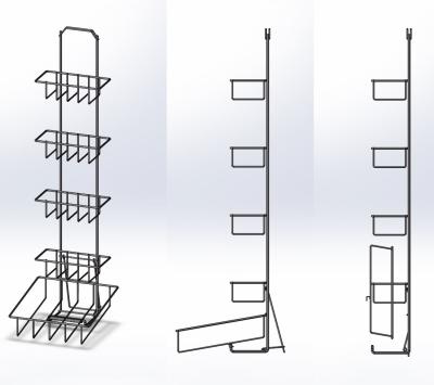 China 4 Tiers Steel Tea Box Display Stand / Wire Basket Base Display Rack For Tea Pack for sale