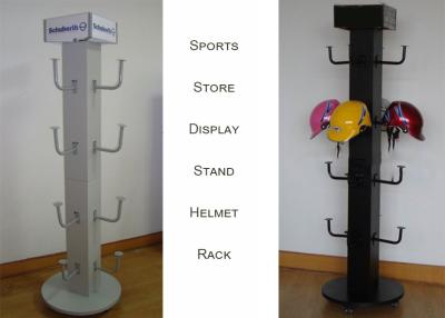 China Brand Motorcycle Helmets Wooden and Metal Display Rack with top graphic for sale