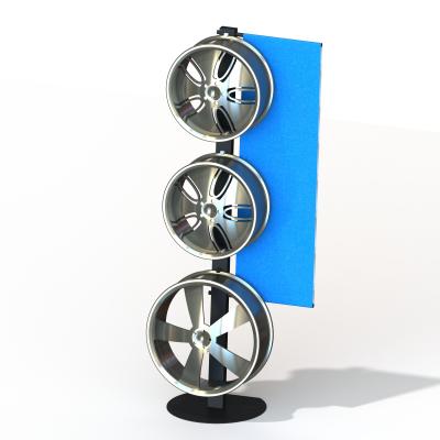 China One Side Wheels Auto Parts Display Racks With Metal Tube Frame Heavy Weight for sale