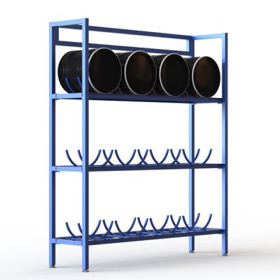 China Engine Oil Barrel  Knocked Down Metal Display Racks For Garage for sale