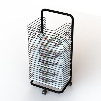 China ISO Art Drying Metal Tubular Office Display Racks Wire Shelves A3 Size for sale