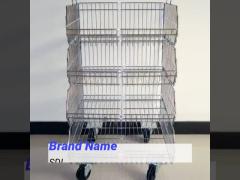 Stackable Chrome Wire Basket Display Rack With KD Structure