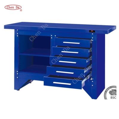 China Iron ALL Steel workbench with 5 drawers for sale