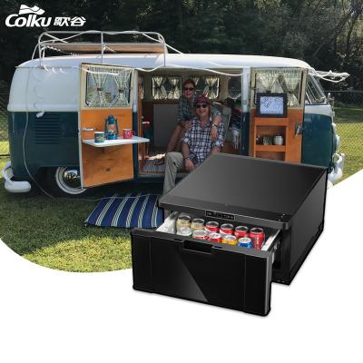 중국 New Design China-chic New Auto Parts Portable Outdoor Using 12V 24V Drawer Car Fridge Refrigerator For Caravan 40L Bottom Consumption -16 Quite 판매용