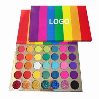 China Waterproof Wholesale Pigment Private Label 35 Color High Makeup Eyeshadow Palette for sale