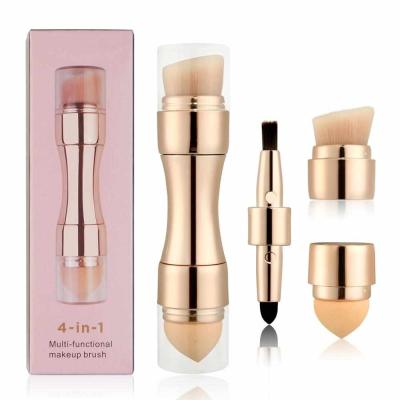 China 2020 Skin-Friendly New Style for Travel Double Side Makeup Brushes Retractable 4 in 1 Mini Makeup Brush Set for sale