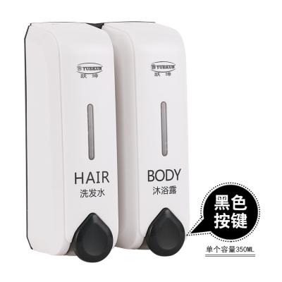 China ABS Hotel Soap Dispenser Manual Bathroom Foam Soap Dispenser Bathroom Foam Lockable Shampoo Soap Dispenser Wall Mounted Liquid Soap Dispenser Dual for sale