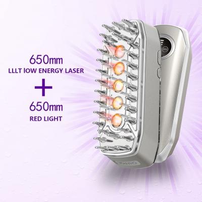 China For Home Use Factory Wholesale OEM RF EMS Led Light Therapy Laser Comb For Hair Regrowth Anti Hair Loss Treatment Massager Electric Comb for sale