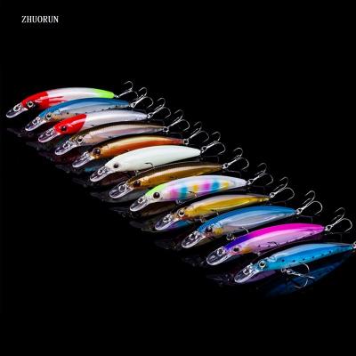 China ZHUORUN 12colors ABS Plastic Minnow Minnow Primers PESCA Wobbler Lure Fishing Tackle Luminous Carp Fishing Lures for sale