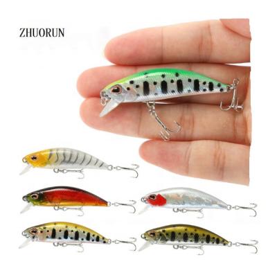 China Wholesale 50mm ABS Colors 5g 15 Isca Minnow Fishing Bait Freshwater Plastic Artificial Trout Saltwater Slow Sinking ZHUORUN Hard Lures for sale