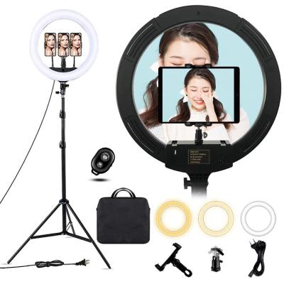 China Junnx PORTABLE 18 Inch Remote Photo Selfie LED Ring Light Lamp With Tripod Photographic Lighting For Makeup Live Streaming for sale