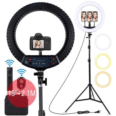 China Photogrphy Junnx Photographic Lighting Fashion Led 18inch Circle Ring Light With 190cm Stand For Makeup Video Live Streaming for sale