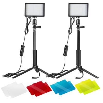 China Mini Junnx 4 2 Colors Filter Photographic Lighting RGB 66 LED Fill Light Photographic Light with Adjustable Tripod Stand for sale