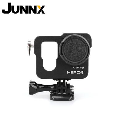 China Mount and Protect JUNNX Gopro4 Gopro3 Action Cameras Anywhere Lens Cap Cover Metal Aluminum Shell Housing Frame Case For Gopro Hero 4 Sports 3+ Cam for sale