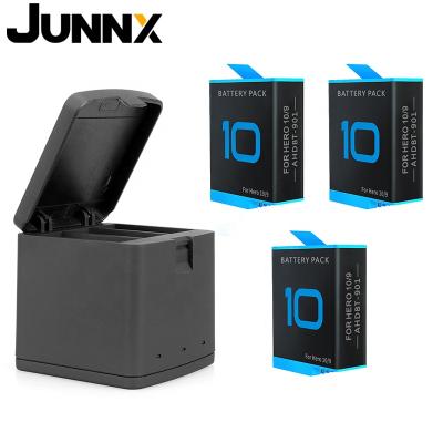 China Junnx New GH9-10 1750 mAh 3 Ways LED Light Battery Charger Fast TF Card Battery Storage For GoPro Hero 10 9 Camera Accessories for sale