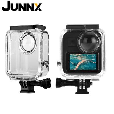 China Mount and Protect Action Cameras Anywhere JUNNX 45m Scuba Diving Shockproof Housing Case for 360 Gopro Max Action Camera with Buckle Base Mount and Screw for sale