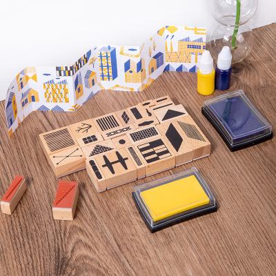 China Early Education Wooden Education Learning Town Stamp Toys Birthday Christmas Memory To Play Gifts For Kids Children Special Adults for sale