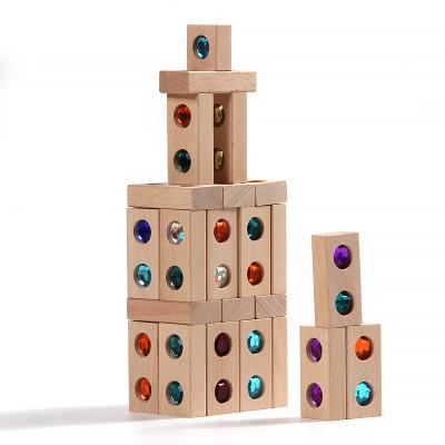 China Exercise Hand & Eye Coodination High Quality Wooden Colorful Education Learning Gem Boxed Building Block Toys Multiple Ways To Play For Kids And Adults for sale