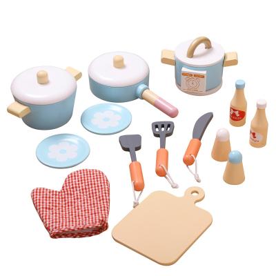 China Role Play Home Appliance Solid Wood Wooden Combination Tools Early Education Toys Kitchen Tableware Life Skills Gifts For Kids for sale