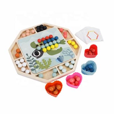 China Preschool Eductional Toys Wooden Bead Clip Educational Game Improve Imagination Life Skills Multiple Ways To Play For Kids for sale