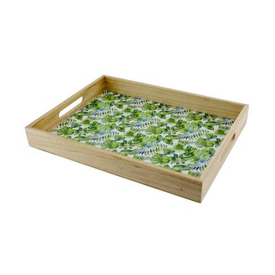 China Europe Style Costom MDF Server Food Serving Decoupage Popular Colorful Wood Type Tray for sale