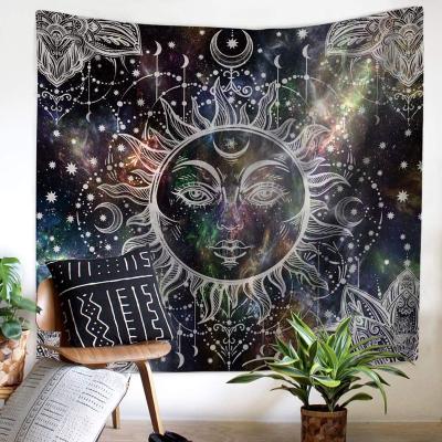 China Minimalist Mandala Tapestry White Black Sun and Moon Tapestry Tarot Wall Blankets Dorm Decor Hippie Blanket for sale