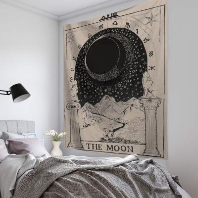 China Minimalist Tarot Card Tapestry Wall Hanging Astrology Divination Bedspread Beach Rug for sale