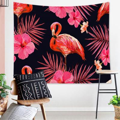 China Minimalist flamingo tapestry wall hanging fabric decoration curtain background clothes bedroom living room furniture decoration for sale