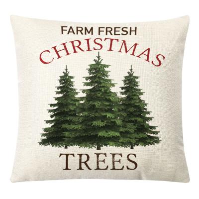 China Home Office Merry Christmas Gifts Pillow Case New Christmas Pillowcase Cushion Cover Anti-Static Throw Linen Living Room 45x45cm for sale