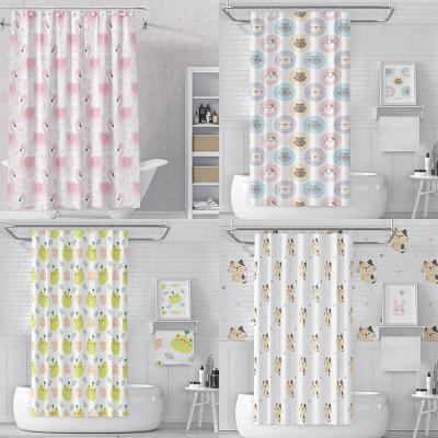 China Custom Viable Design Bathroom Waterproof Shower Curtain Cheap Printing Factory For Hotel And Home Bathroom Style Room Accessory Color for sale